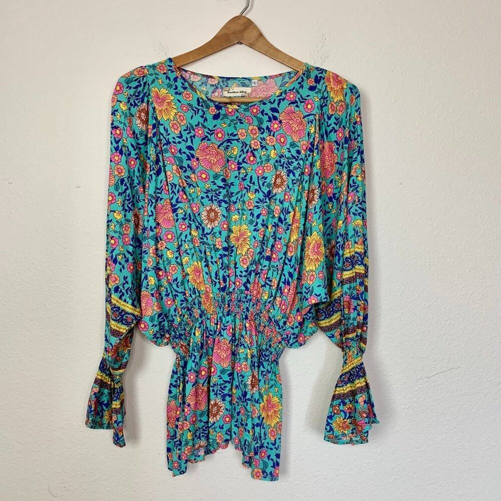 Southern Stitch Floral Bohemian Long Sleeve Top